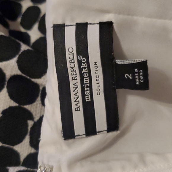 Banana Republic X Marimekko Black and White Dot Fit and Flare Dress #W88 - Picture 3 of 9